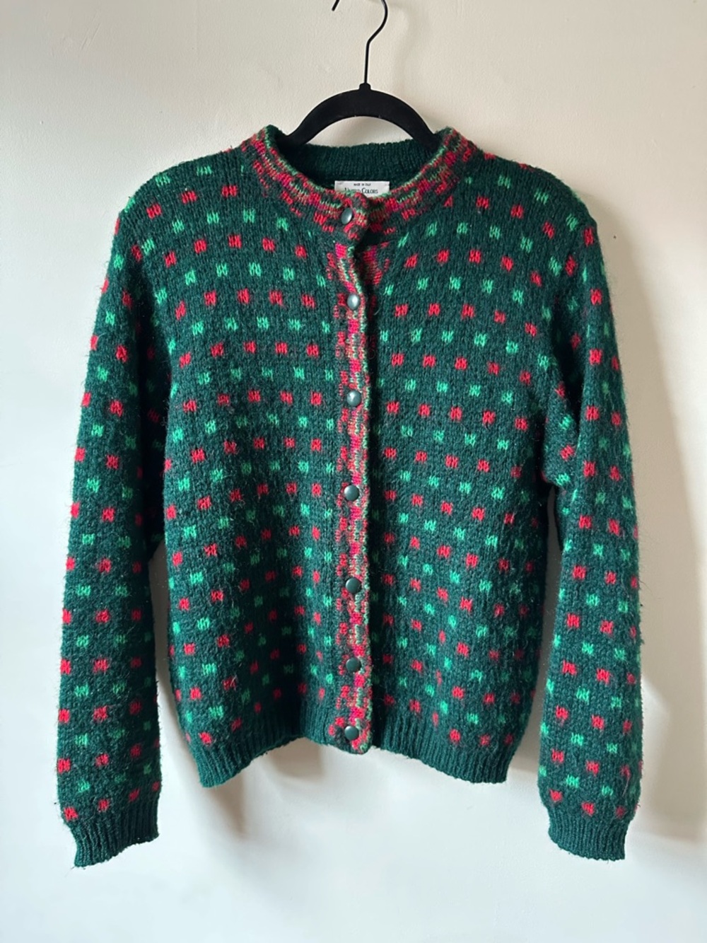 Vintage United Colors of Benetton Mohair Wool Blend Christmas Colors Sweater